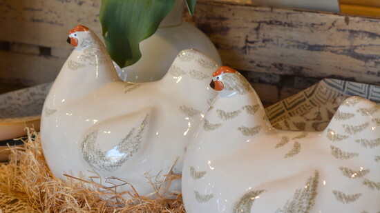 White Speckled French Hen - Crème de la Crème