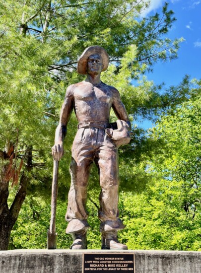 A statue at Giant City State Park pays homage to the young men who replanted the forest and built its parks as part of the Depression-era work program.