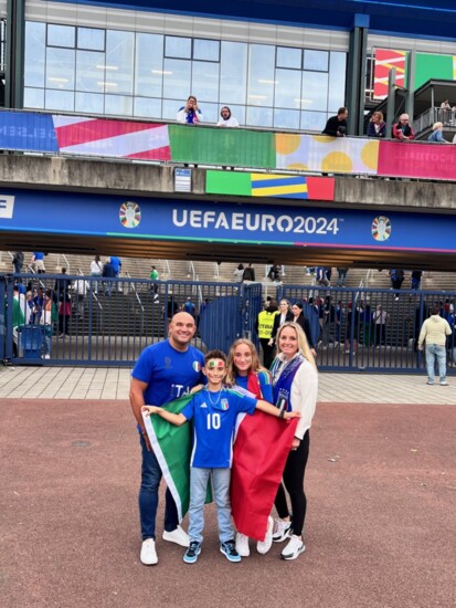 Nicholas Donato Jr. and his family at a soccer game.