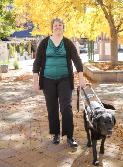 Beth Gustin MA, NCC, LPC, CAGCS, EMDRIA Approved Consultant, PLGS.  Transitioning Through Change, PLLC (And guide dog, Manolo)