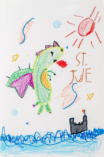 Rinoa's St Jude's fighting dragon, riding the world of cancer!