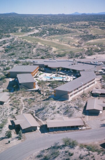 An aerial view of Carefree Inn in the early days. Photo courtesy of Town of Carefree.