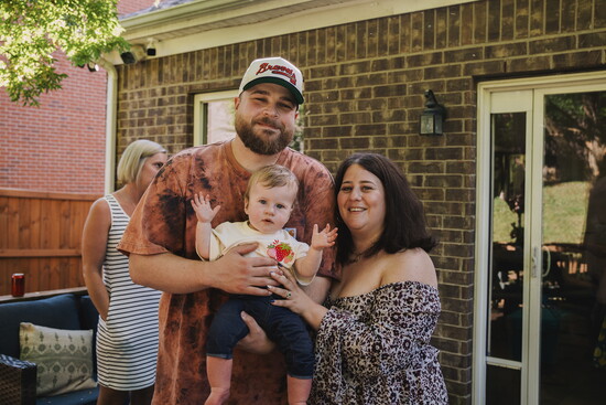 Aaron and his wife Lucy, and their daughter Olive