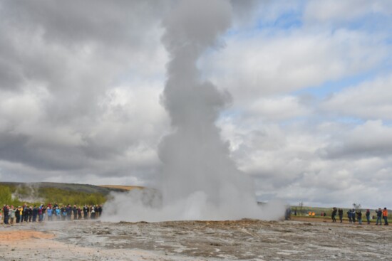 The world’s first named geyser, “Geysir” is found in the Haukadalur geothermal field. The Strokkur geyser erupts there every 10 minutes.