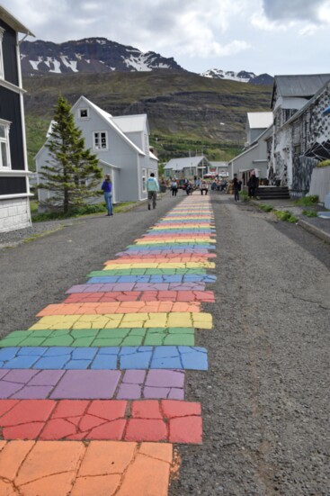 A rainbow walk leads into Seydsfjordur’s culturally cool town.