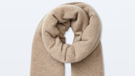 2. “A cashmere wrap is great for flights and airports where it gets a little chilly.” White & Warren, $385.