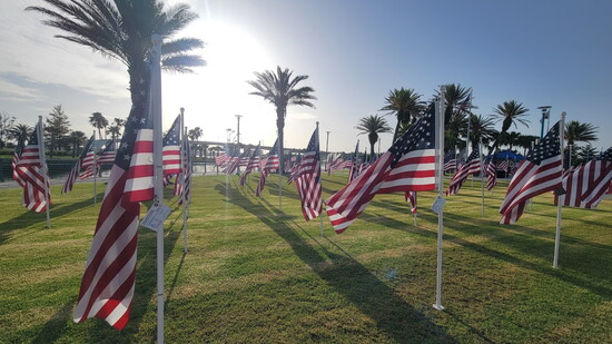 Flags for Heroes at the Riverfront Esplanade in Daytona Beach.