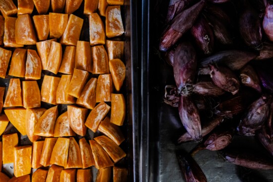 The team at Tatemó preps for its seven course meals each day. 