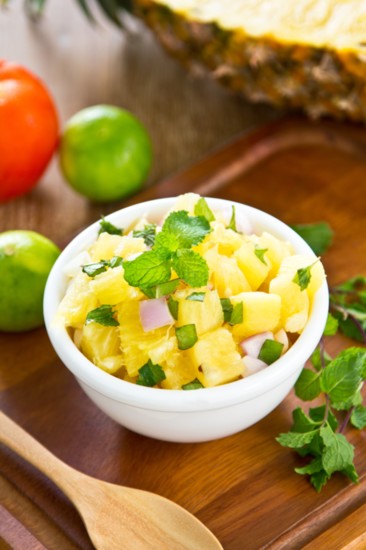 Grilled pineapple fruit salsa