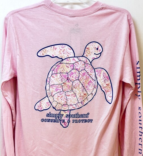 Turtle Tracker Paisley Long Sleeve T-Shirt by Simply Southern with donations to Turtle Conservation.