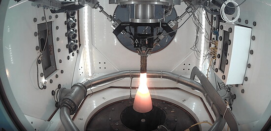 “Sunshine,” Agile Space’s oldest test stand, is used to test the A110 thruster, which is slated for a future lunar lander mission.