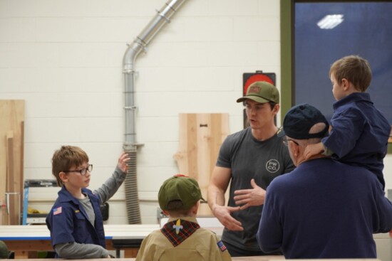 Colin Thompson hosts Boy Scouts for badge-related activities.