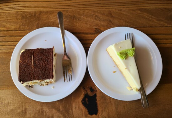 Tiramisu and key lime cheesecake