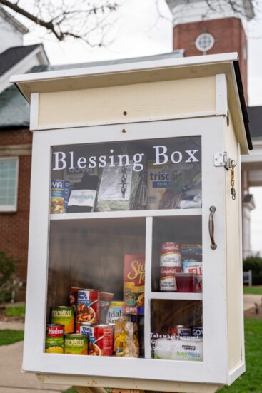 The Community Church of Hendersonville Blessing Box is stocked and open.