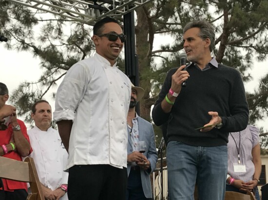  Chef Abdu Romero of Slate Bistro & Craft Bar in Camarillo, and actor Oded Fehr, of Ojai, who emceed the culinary competition.