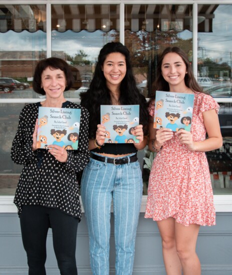 (L to R) Julie Garel, Rachel de Silva and Ana Gutierrez Covarrubias collaborated on ""Silver Lining Search Club" and are donating proceeds to area food banks. 