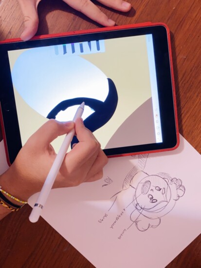 Illustrator Rachel de Silva taught herself to draw on an iPad, in order to help create images for the book "Silver Lining Search Club."