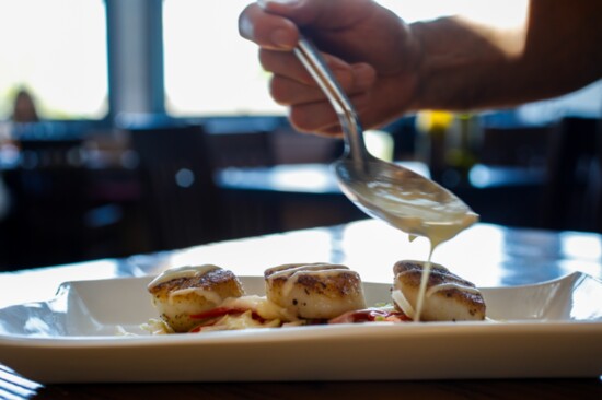 Seared Scallops with an Apple Slaw