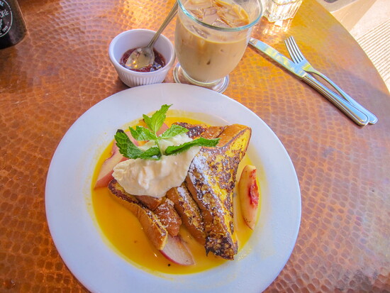 White Peach French Toast with Saffron-Orange Sauce from Farm House Local