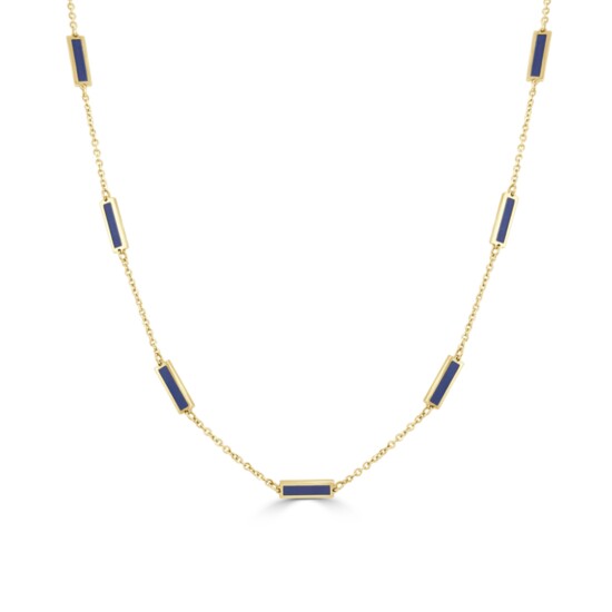 3. 14KT yellow gold necklace with lapis lazuli, Avani Rupa