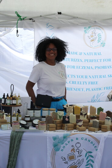 Local vendor selling hand-crafted soaps and other goodies