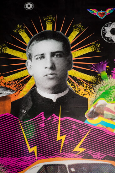Jesús Orñate Sr. is seen prominently on the tribute wall located in Antiguo Lobo.  