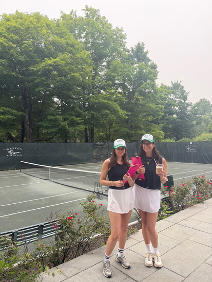Jessica Prince Erlich and Dana Bernstein at Camp Mahj.