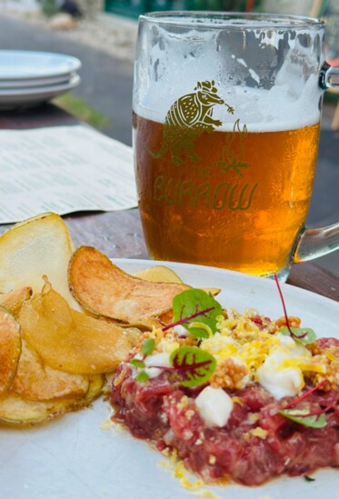 Elk tartare & cold brew at The Burrow