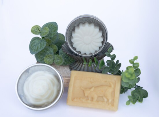Goat milk soap and lotion bars.