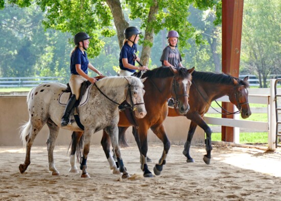 Three "Fast Friends" at Two Stride Farm — Caroline Seal, Channing Guillory, and Addison Haygood