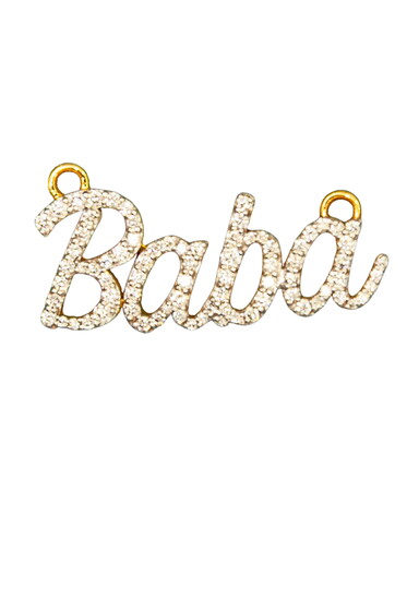NAME PLATE CHARM Starting at $600. As shown: gold with lab diamonds. $3,200