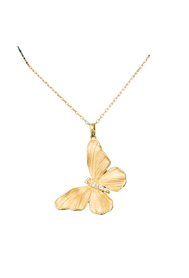 BUTTERFLY NECKLACE Yellow gold, multiple sizes. $3,00 and up.