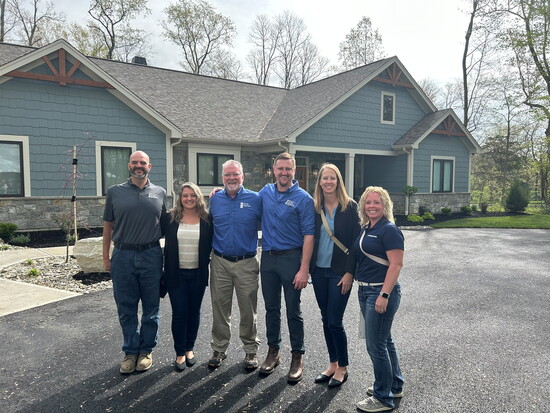 From JHC, Bill Bryant, John Hill and Ben Hill, posing with Morgan Ogle, Sarah Muri and Shelly Weidner from Ferguson Enterprises, also part of the project