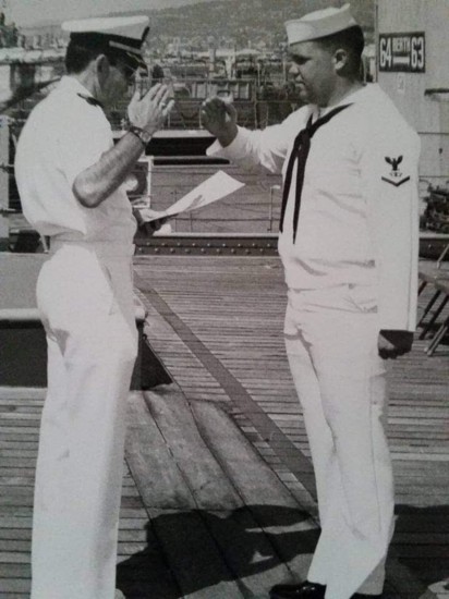 Chris Prutzman at sea aboard the USS New Jersey