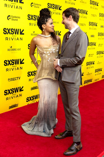Zazie Beetz and David Rysdahl on the red carpet at "The Dutchmen" premier.