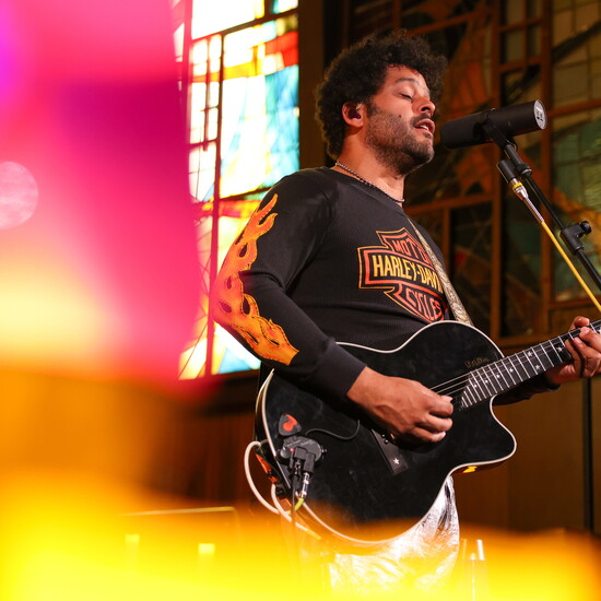 Artist Twin Shadow performing at SXSW festival. 