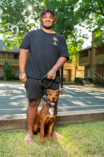 Gus Patino, 18, a foster for Tulsa SPCA, is currently fostering adorable Sunny who is six months old and looking for a loving home. 