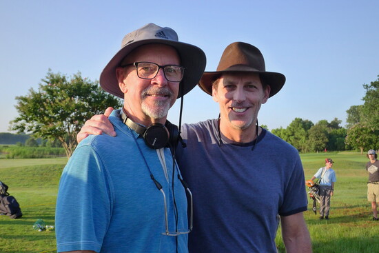 Director Frank Sanza and producer David Parks, longtime friends and collaborators, on set.
