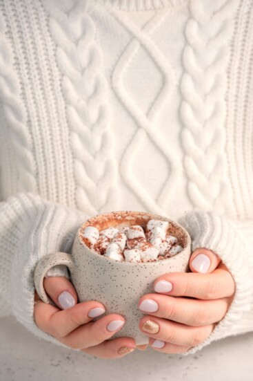 BOTTOM: Artisan hot chocolate topped with marshmallows are the perfect treat to stay warm this holiday season.