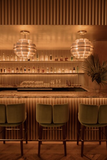 The Art Deco-style bar