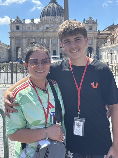 Jewell and her son Hunter in Rome