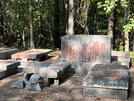 Vandals have sadly desecrated the Peters Family Cemetery. 