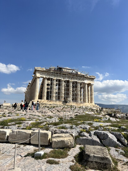 The breathtaking Acropolis under construction. 