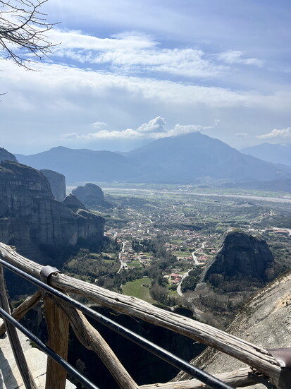 Pindus Mountains lining the back of the town. 