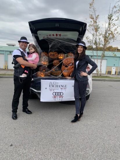 Audi Exchange Kirkwood General Manager Neil Westfall and his family at Kirkwood Parks and Recreation Trunk or Treat