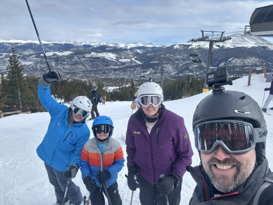 Timberline Landscape owners Brian and Katie Pfotenhauer and their two kids 