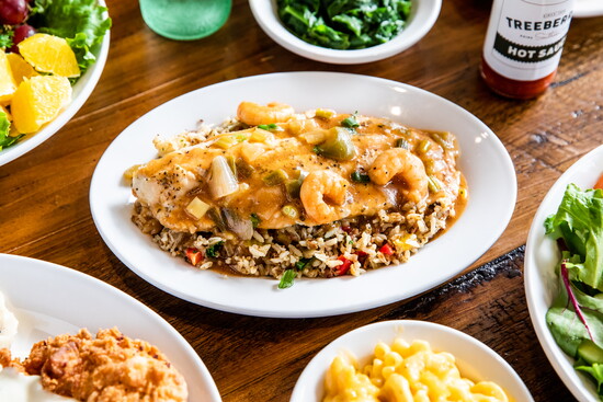 Treebeards, Fried Catfish with shrimp etouffee. Photo by Becca Wright
