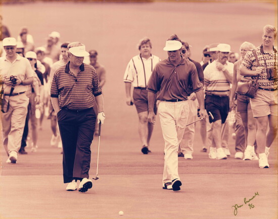 Jack Nicklaus and Sam Ainslie playing the inaugural round. 