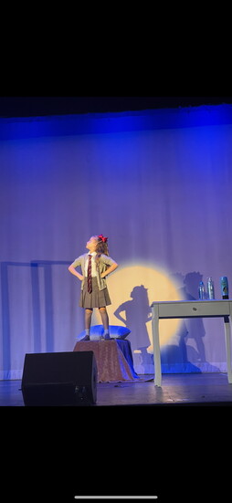 A young Lia performing in “Matilda” 