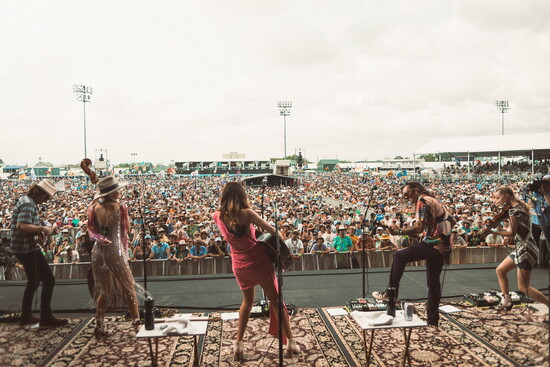 Performing with Molly Tuttle & Golden Highway at New Orleans Jazz & Heritage Festival Photo Credit: Eli Spotts